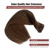Clip in Hair Extensions Human Hair, Short Straight Medium Brown Clip in Extensions Double Weft 70grams 7pcs Clip ins Real Hair Extensions for Thin Hair 2-3 Sets for Full Head