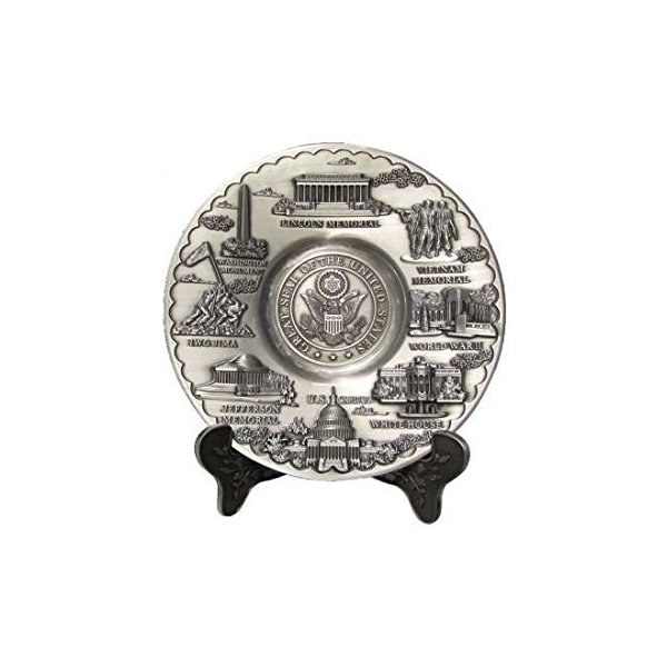 Great Seal Monuments Pewter Plate with Display Stand