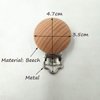 Alenybeby 10pcs Natural Beech Wood Pacifier Clips Teething Grasping Toy Suspender Clips Charm Antique DIY Baby Teether Toys (3.5cm/10pcs)