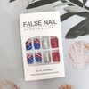 24Pcs Short Square Press on Nails 4th of July Press on Nails Fake Nails Silver Glitter Full Cover Glue on Nails Petite Artificial Reusable Independence Day False Nails for Women Acrylic Nails Salon