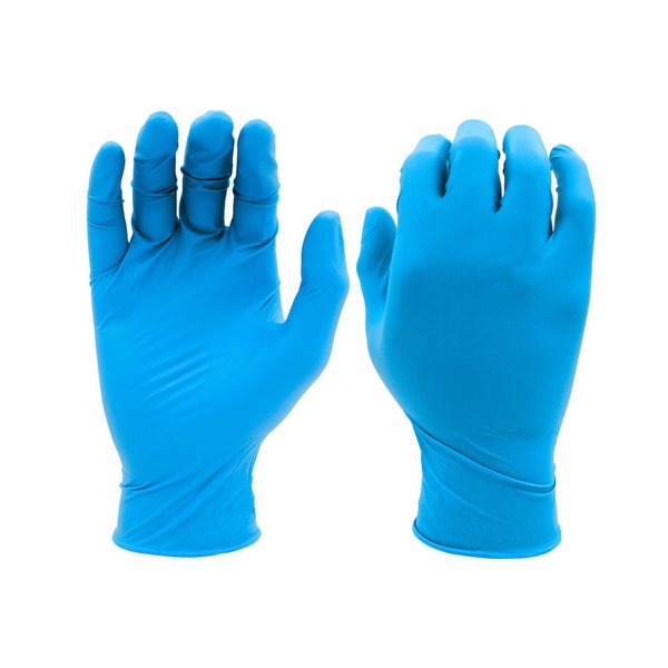 SHOWA 7500PF Biodegradable Powder-Free Disposable Nitrile Safety Glove, 4-mil, Blue, Medium
