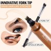 Generic Eyebrow Pen, 2024 New 3D Waterproof Microblading Eyebrow Pencil, Magical Upgraded Eye Brow Pencils with 4 Fork Tip & Spoolie Brush for Hair - Light Brown