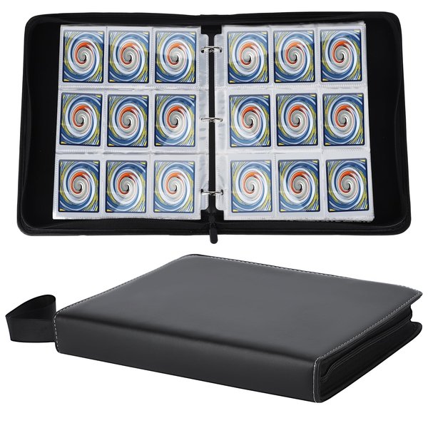 Biknuis Toploader Binder Trading Card Binder 9 Pocket, Cards Holder with 50 Removable Sleeves Top Loader Binder Fits 900 Cards, Card Collection Binder for Trading Cards