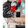 Race Car Birthday Balloons 40 Inch Racetrack Number Balloon 2 Black Boys Two Fast Birthday Race Car Theme Party Decor Supplies 5 Pcs Mylar Balloon