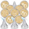 Laumoi 1000 Pcs Hugs and Kisses from The New Mr and Mrs Wedding Stickers, Chocolate Drops Labels Stickers Candy Stickers 0.75 Inch for Weddings Engagement Party Favors Decorations (Gold,Classic)