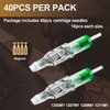 TONBAO Tattoo Cartridges Needles - 40pcs Assorted Disposable Tattoo Needles Cartridge Magnum #12 5M1 7M1 9M1 11M1 Mixed 0.35mm for Tattoo Artists