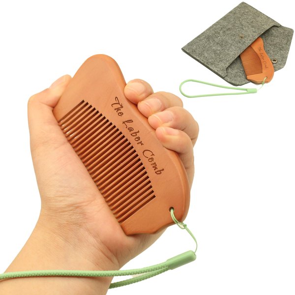 Bacofa Labour/Birthing Comb For Labor Pain Wooden Comb For Labor And Delivery Essentials Natural Pain Relief Acupressure Tool Labor Pain Relief Gifts for Pregnant Women