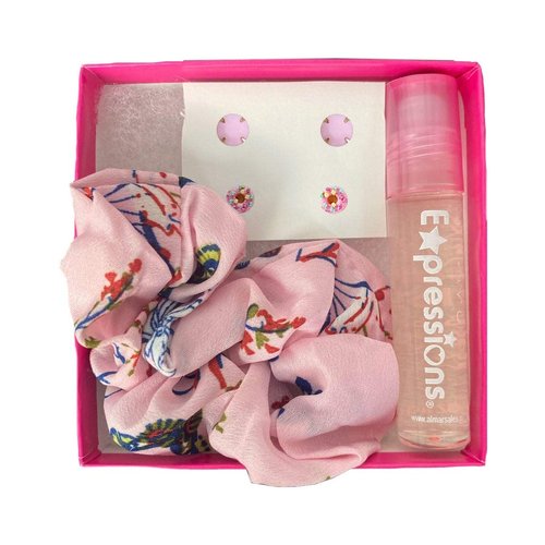 Jazzie Hot Pink Valentine's Day Surprise Mystery Boxes For Girls - Hair Scrunchie - Lip Gloss - Earrings - Mystery Makeup Box - Valentines Gifts For Her