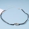 Yheakne Boho Layered Suede Choker Necklace Black Leather Shell Necklace Silver Sea Shell Necklace Short Minimalist Collar Necklace Chain Jewelry for Women Beach Lover Gifts