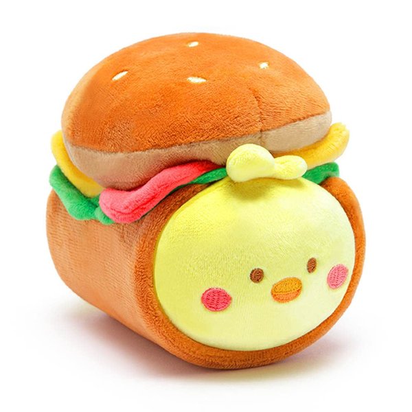 Anirollz Stuffed Animal Plush Toy - Official Roll Blanket Doll |Soft, Squishy, Warm, Cute, Comfort, Safe| Hamburger Pillow with Chicken - Birthday Decorations Gift 6" Chickiroll