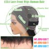 26inch (100% Human Hair) Deep Wave Lace Front Wigs Human Hair 180%/250% Density 13x4 HD Lace Frontal Wigs Human Hair Pre plucked Glueless Curly Human Hair Wig for Women (1B# 180%Density, Deep 26inch)