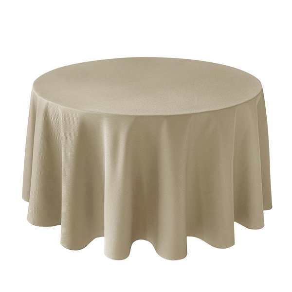 Biscaynebay Textured Fabric Tablecloths 90" Round for Tables' Diameters from 36" to 60", Natural Water Resistant Washable Tablecloths for Dining, Kitchen, Wedding, Parties etc