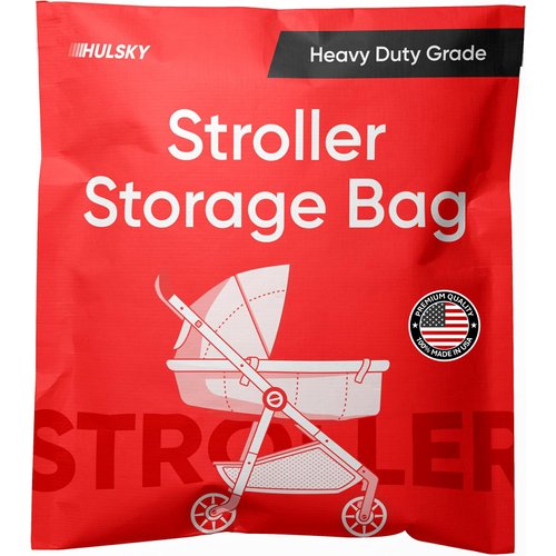 Hulsky Stroller Storage Bag - 4 mil Heavy Duty Stroller Bag for Moving and Storage - Premium Quality - Waterproof, Dustproof, Tear Resistant - BPA and Phthalate Free