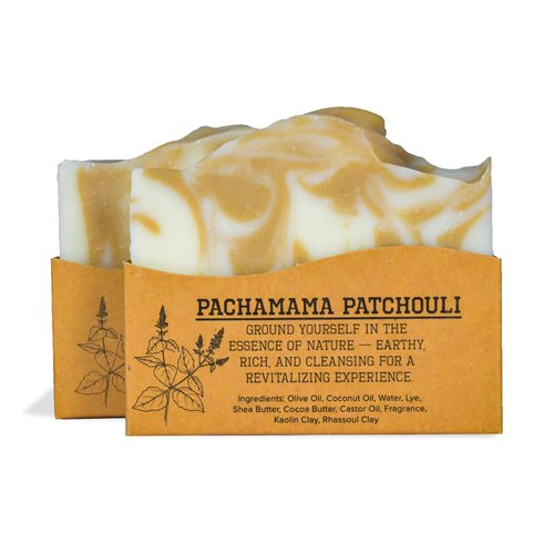 Compass Soap Pachamama Patchouli | Natural Bar Soap for Men & Women | Body & Face Soap Bar for Women and Men | Minimalist & Gentle Lather| Natural Bath Soap, Paraben & Phthalate Free|5 oz Pack of 2