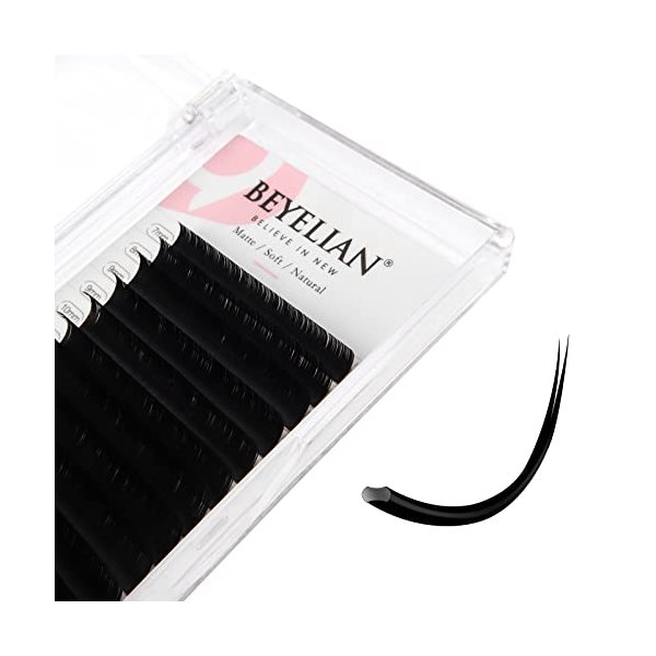 BEYELIAN Eyelash Extensions, Individual Lashes, 0.20mm D Curl 7-15mm Super Matte Classic Lash Extensions, Ellipse Flat Eyelash Extension, Mixed Tray for Professional Salon Use