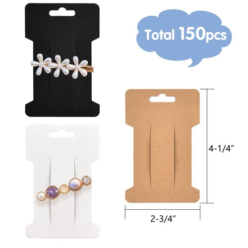 Coopay 150 Pieces Hair Clip Display Cards Hair Bow Display Holder Rectangle Hair Barrettes Jewelry Hair Accessories Display and Organizing, Multicolor Paper Cards, 4-1/4 x 2-3/4 Inches