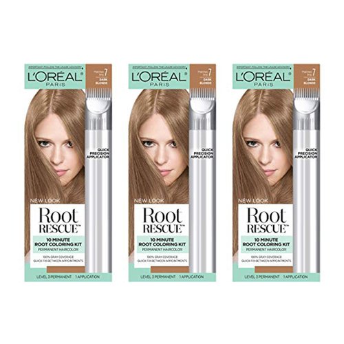 Loreal Permanent Hair Color, Level 3, Dark Blonde Shade 7, 1 ea (Pack of 3)