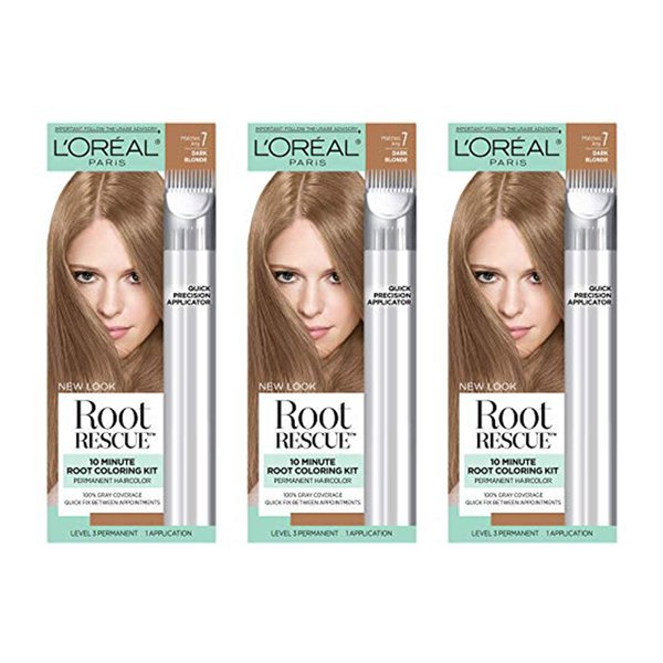Loreal Permanent Hair Color, Level 3, Dark Blonde Shade 7, 1 ea (Pack of 3)