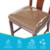 Houseables Plastic Chair Covers, Dining Chairs Fits 16” – 18” Seats, 2 Pack, Clear, Adjustable, PVC, Waterproof Protector, Vinyl Cover, Kids Seat Slipcover, for Kitchen, Cushion, with Straps