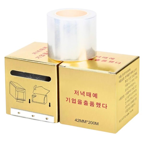 2Pcs Disposable Eyebrow Tattoo Plastic Wrap Preservative Film, Eyebrow Lamination Lash Lift and Microblading Permanent Make Up Supplies, Clear