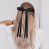 6PCS Hair Bows for Women Hair Clip Hair Tassel Hair Ribbon Ponytail Holder Accessories Slides Metal Clips Barrettes Girls Toddlers Teens Black Beige White