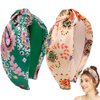 BEGOOD Headband for Women Womens Knotted Wide Headbands Top Knot Hairband Designer Headbands Turban Hair Accessories for Girls 2Pcs Paisley
