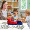 Pretend Play Calculator Cash Register Toy Gift for Kids Age 3, 4, 5, 6, 7, 8+ Year Old, 73 Pcs Grocery Store Playset with Microphone, Credit Card, Play Cash Register for Toddlers Kids 4-8