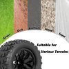 RC Station 12mm Hex RC Wheels and Tires 1/10 Scale 2.8 RC Truck Tires and Wheels for Traxxas Rustler Stampede Hoss E-Revo 2wd 4x4 vxl Tires and Wheels Redcat Riaario Amoril Tires Wheels Preglued 4PCS