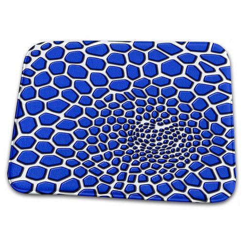 3dRose Bathroom Bath Rug Mat - Royal Blue Organic Abstract- Flat, Non Embossed Image Patterns