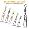 SILANON Fishing Barrel Swivel with Safety Snap,145/160pcs High Strength Fishing Snap Swivels Stainless Steel Line Connector Saltwater Fishing Tackle Accessories