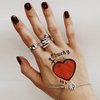 GOROMON 16 PCS Bride of Chucky Tattoo Heart, Halloween Temporary Tattoos Stickers For Women Men, Fake Halloween Makeup Kit Party Favor Supplies Chucky Heart Tattoos Costume Accessories