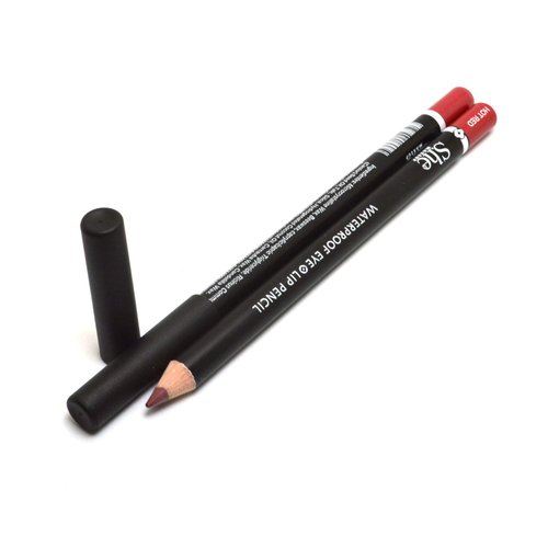 She Makeup 2pcs x WP01 HOT RED WaterProof Eye & Lip Liner Pencil Eyeliner Lipliner 0.04 oz / 1.2g + Zipper Bag