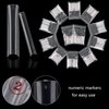 504Pcs Extra Long C Curve Nail Tips XXXL Clear Square Half Cover Nails for Acrylic Nails