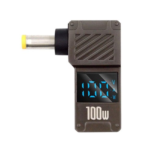 Xiwai USB-C PD 65W Charge Adapter Type-C Input to DC 5.5x2.5mm Barrel Jack Plug Smart LED Digital Display 100W Output 20V 5A Charger Connector for Laptop