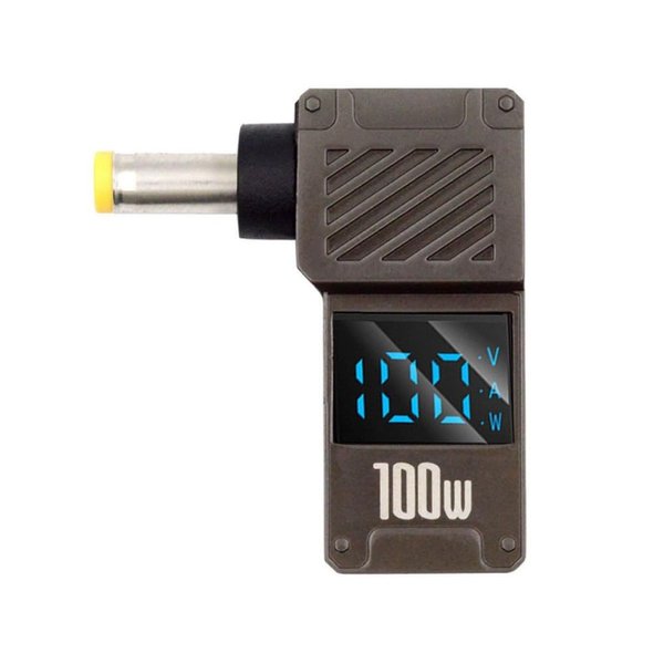 Xiwai USB-C PD 65W Charge Adapter Type-C Input to DC 5.5x2.5mm Barrel Jack Plug Smart LED Digital Display 100W Output 20V 5A Charger Connector for Laptop