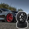 BQLZR 4PCS RC1: 10 Flat Sports Car with Mountain Pattern Tires and New 7-Spoke Black Wheels 20468