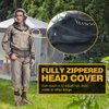 HOMEYA Bug Jacket L/XL, Anti Mosquito Netting Suit with Zipper on Hood Ultra-fine Mesh Pants Mitt Socks with Free Carry Pouch for Protecting Hunting Fishing Men Women