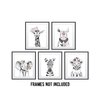 Stickerbrand Nursery Safari Baby Animal Posters (set of 5) Prints. Baby Elephant, Giraffe, Rhino, Lion and Zebra. Unframed. Great gifts for Baby shower, Kids Bedroom or Bathroom Decor. #P1022