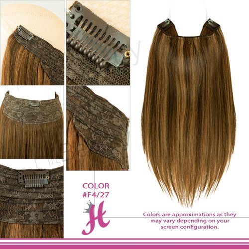 LORD & CLIFF SEVEN PIECE STRAIGHT REMY HAIR CLIP IN EXTENSION 20" #4/27