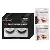 Cocohoney 3D Faux False Mink Eyelashes (5 PAIRS plus 1 ADHESIVE GLUE) DAILY LOOK, Reusable, Ultralight, Durable, Easy Application (3D015 (plus DARK GLUE))