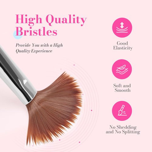 MelodySusie 3Pcs Acrylic Nail Brush Set, Size 8/10/14 Professional Nail Brushes for Acrylic Application Acrylic Powder Nail Art Extension and 3D Nail Carving for DIY Home Salon Nail Art Manicure Tool