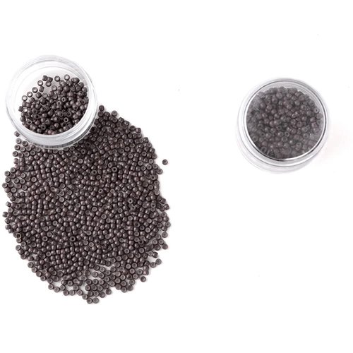Silicone Copper Nano Beads Micro Link Tube Rings for wig Hair extensions (500Pcs, Brown)