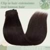 Clip in Hair Extensions Human Hair Full Head 8 Pieces 18 Clips 100% Real Silky Human Hair 20"-105g Dark Brown (#2)