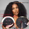 Tmbitto V Part Wigs Human Hair 180% Density Upgrade U Part Human Hair Wig V Part Curly Wig Human Hair Clips in Half Wigs NO Glue No Leave Out Afro Kinky Curly Wigs Human Hair Natural Color 18 Inch