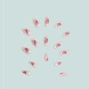 Enppode Pink Press on Nails Medium Fake Nails Almond Nails with Strawberry Design Glossy Stick on Nails Full Cover Nails 24 PCS/Set