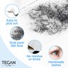TEGAN LASH 500 Promade Fans Volume Eyelash Extensions, Handmade Loose False Eyelashes, From 3D - 16D, 0.03/0.05/0.07 Thickness, C/CC/D Curl, 9-15mm Length, Pestanas Pelo A Pelo (10D-0.05-C-11)
