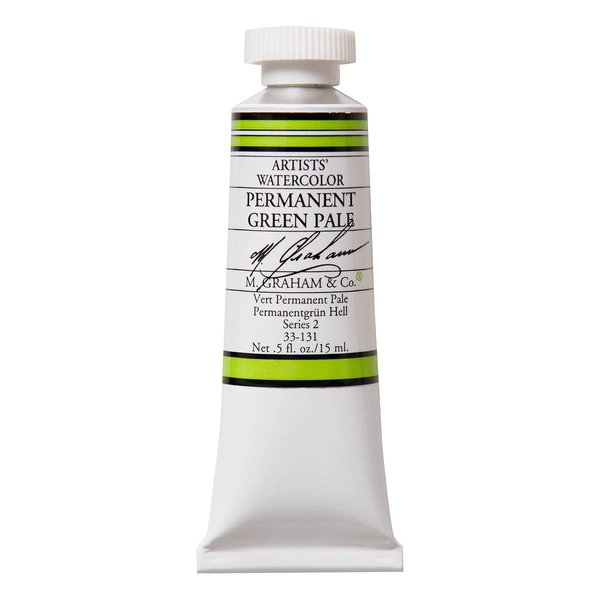 M. Graham 1/2-Ounce Tube Watercolor Paint, Permanent Green Pale