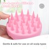 FREATECH Hair Scalp Massager Shampoo Brush with Long & Soft Silicone Bristles for Scalp Care, Gentle Scrub to Exfoliate, Intensive Massage to Relax the Head, Dandruff Removal and Hair Growth, Pink