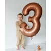Dark Brown 3 Balloon, Coffee Brown Number Balloons 40 Inch, Chocolate Brown 3rd Birthday Decorations for Kids Girls Boys, Men Women Brown Party Supplies for Party Decorations, Number 3 Balloon