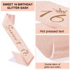 Semato Sweet 16 Party Decorations Set - Rose Gold 16th Birthday Crown and Sweet 16 Sash Glitter Kit for Girls Birthday Happy Birthday Girl Tiara Birthday Party Supplies and Favors